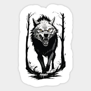 Angry Wolf Sticker